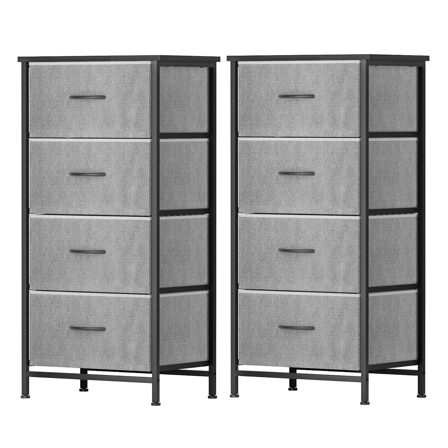 Artiss Set of 2 Chest of 4 Drawers Storage Dresser Tallboy Grey 6