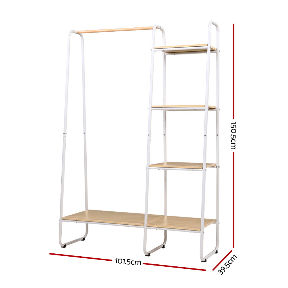 Artiss Wardrobe Clothes Rack Airer Coat Stand 150cm 4