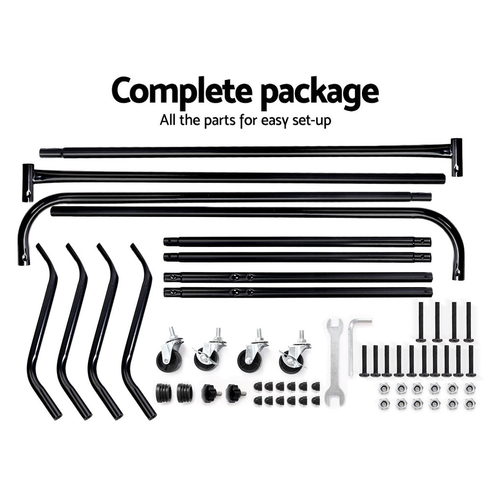 Artiss 2X Clothes Rack Airer Coat Stand 6FT Rail Wheels 5