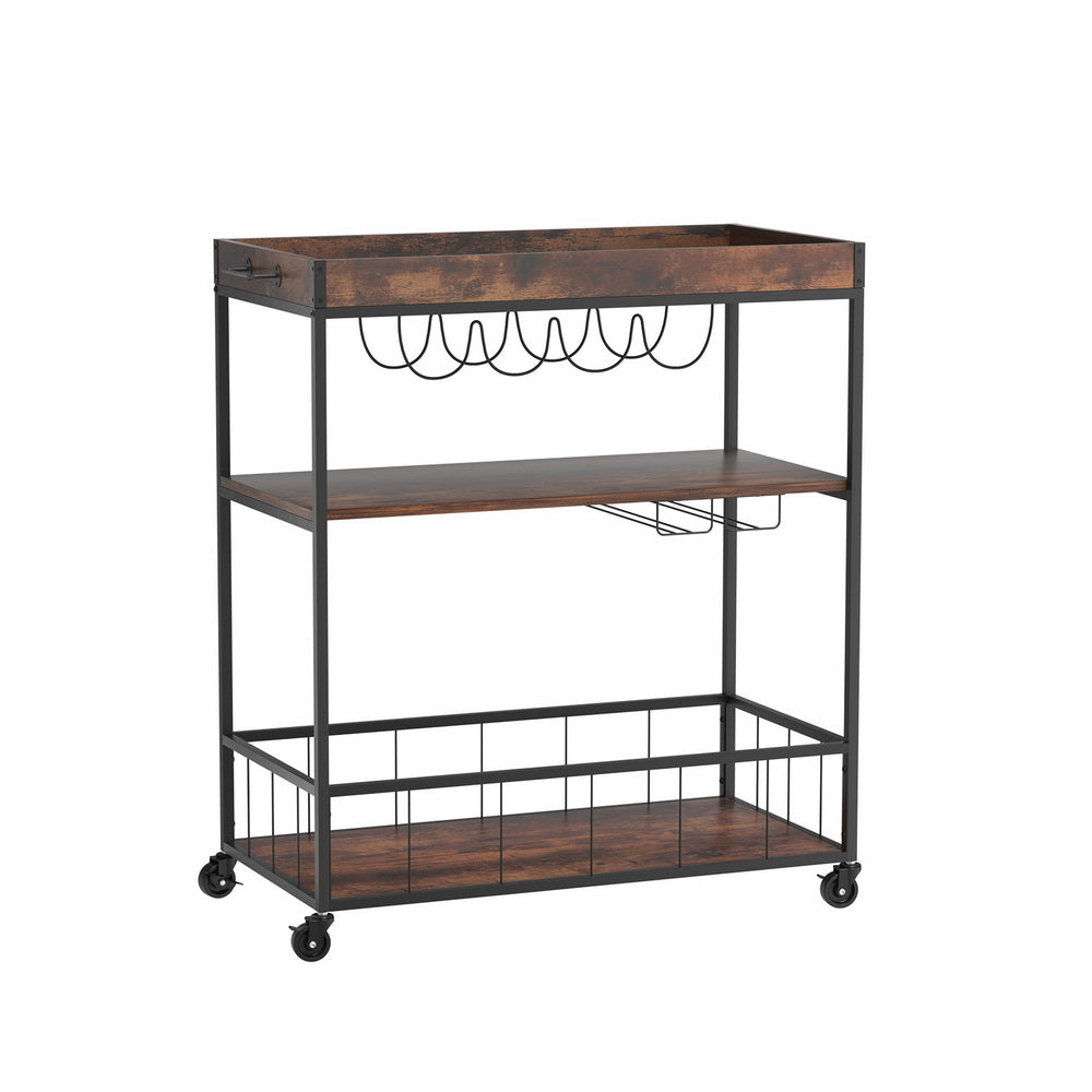 Artiss Kitchen Island Rolling Serving Cart 3