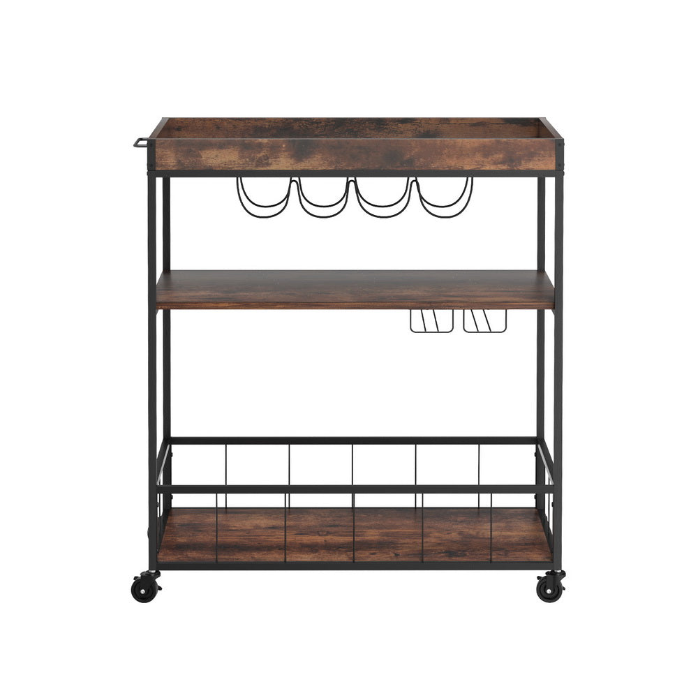 Artiss Kitchen Island Rolling Serving Cart 5