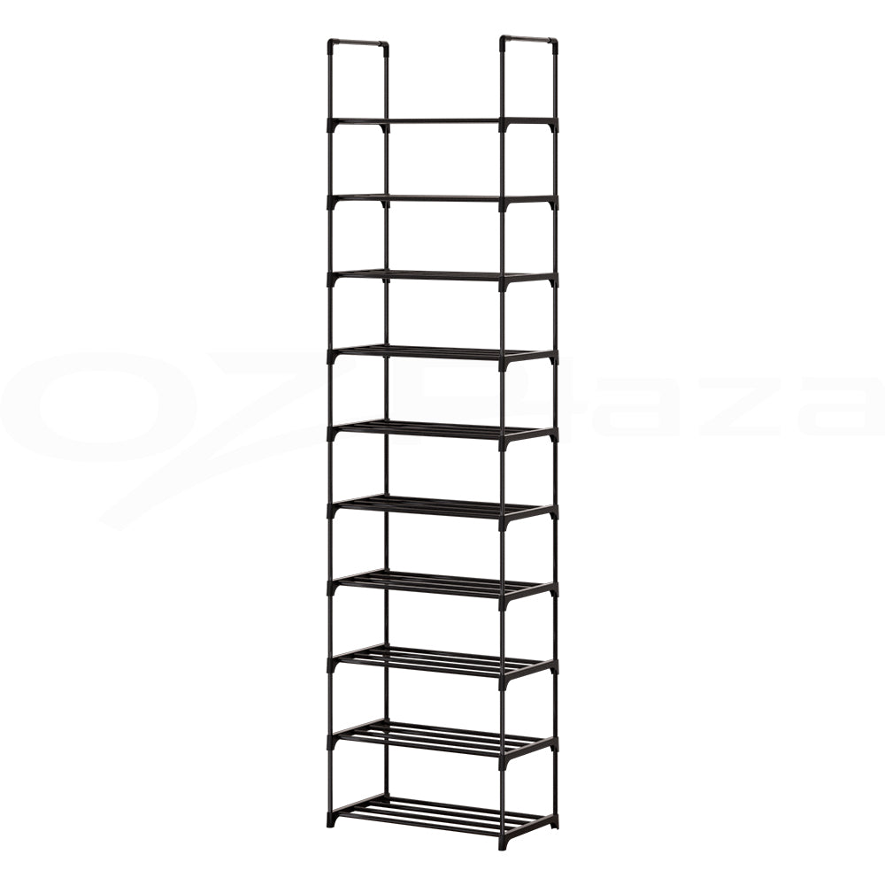 Artiss Shoe Rack DIY Stackable 10-tier Black Dunn 3