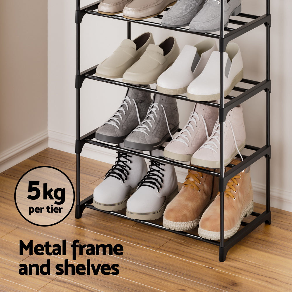 Artiss Shoe Rack DIY Stackable 10-tier Black Dunn 7