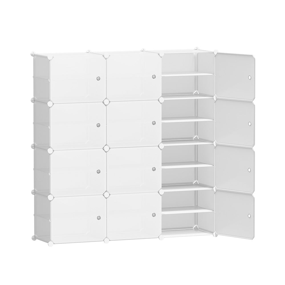 Artiss Shoe Rack DIY 12 Storage Cube Stackable White 3