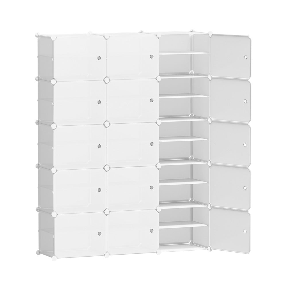 Artiss Shoe Rack Storage Cabinet DIY 15 Storage Cube Stackable White 3