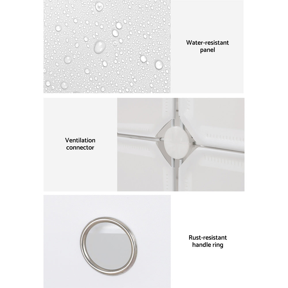 Artiss Shoe Rack Storage Cabinet DIY 15 Storage Cube Stackable White 7