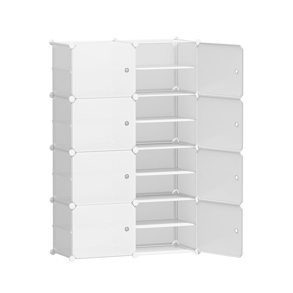 Artiss Shoe Box DIY Set of 8 Storage Cube Stackable White 3