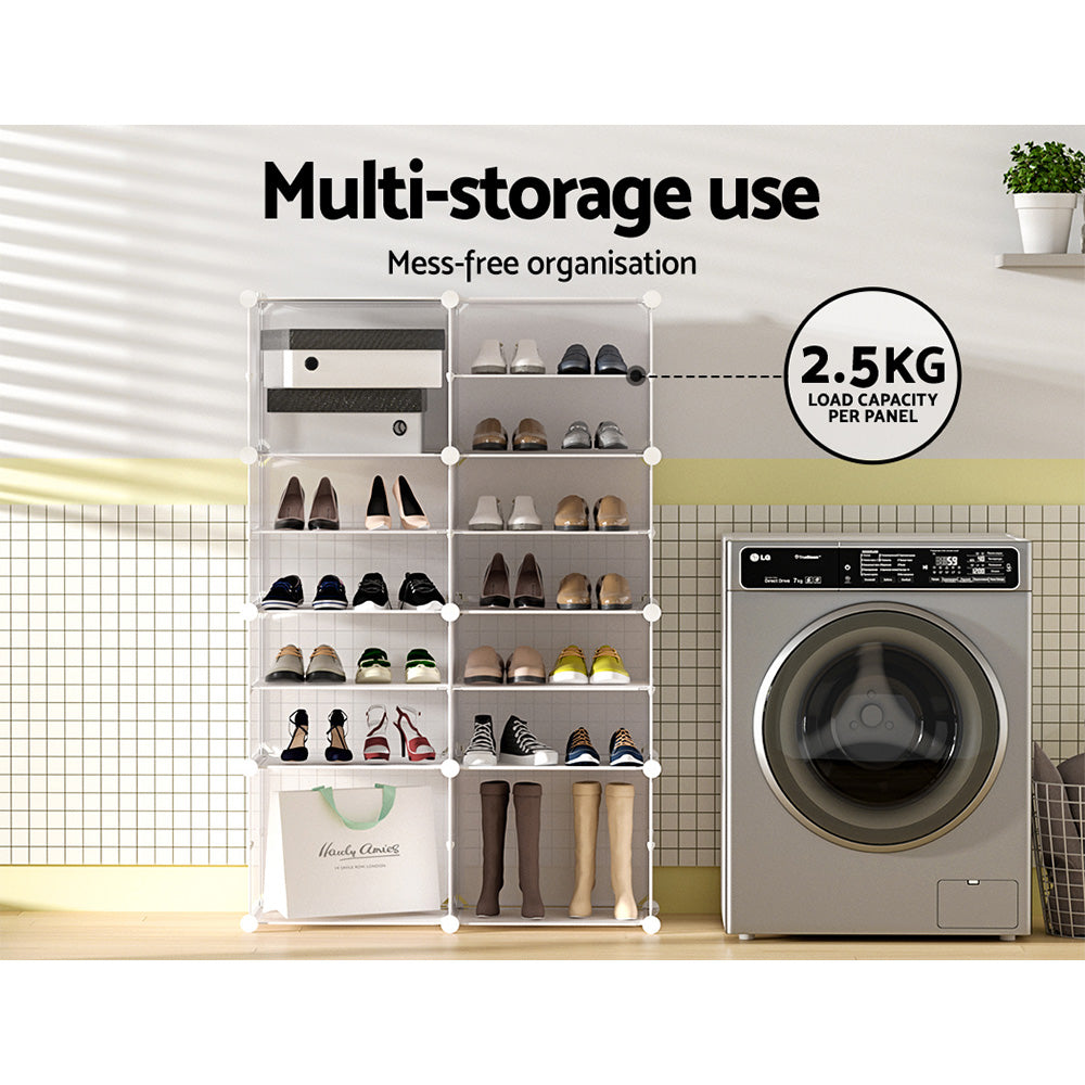 Artiss Shoe Box DIY Set of 8 Storage Cube Stackable White 6