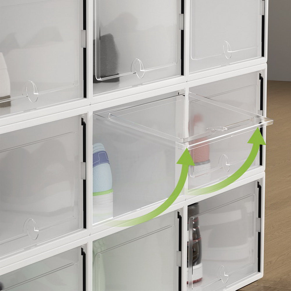 Artiss Shoe Box Rack DIY Set of 12 Stackable White Abel 5