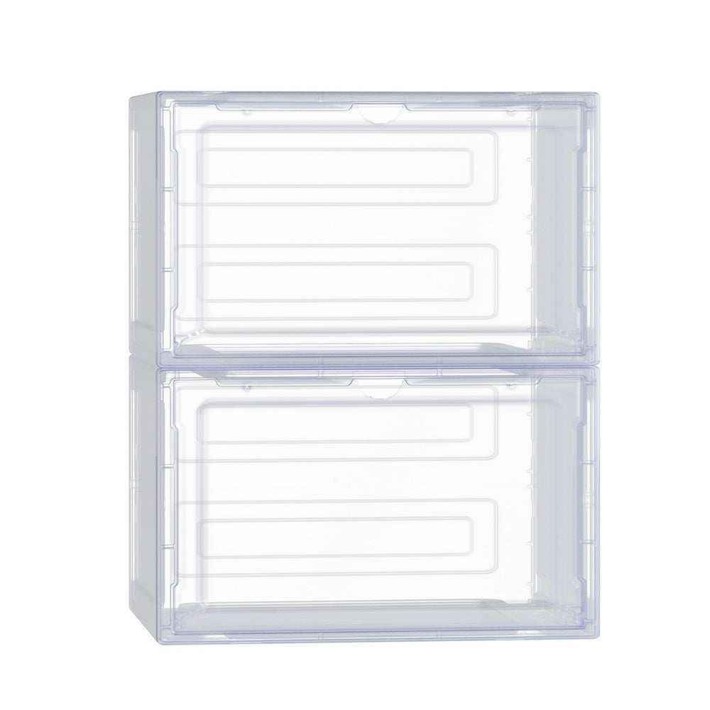 Artiss Shoe Box Rack DIY Set of 2 Stackable Magnetic Door 8