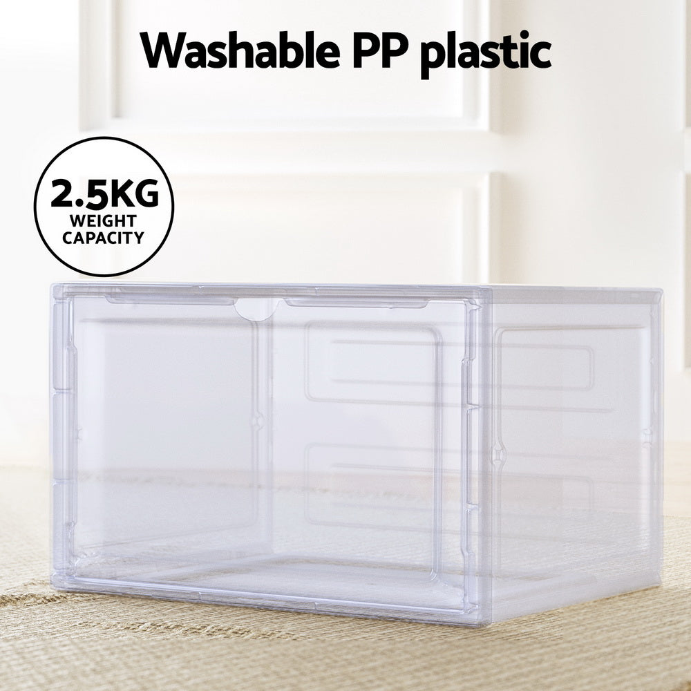 Artiss Shoe Box Rack DIY Set of 2 Stackable Magnetic Door 5