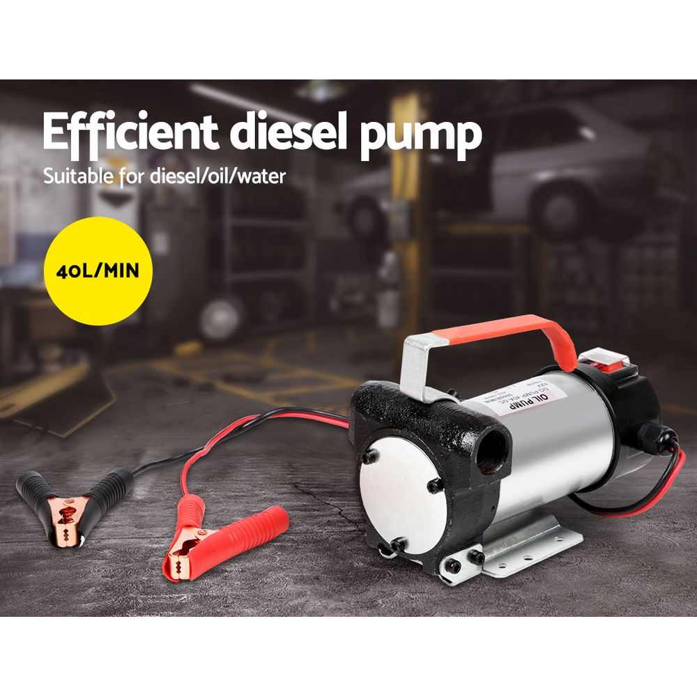 Giantz 12V Diesel Transfer Pump Extractor Oil Fuel Electric Bowser Auto Display 3