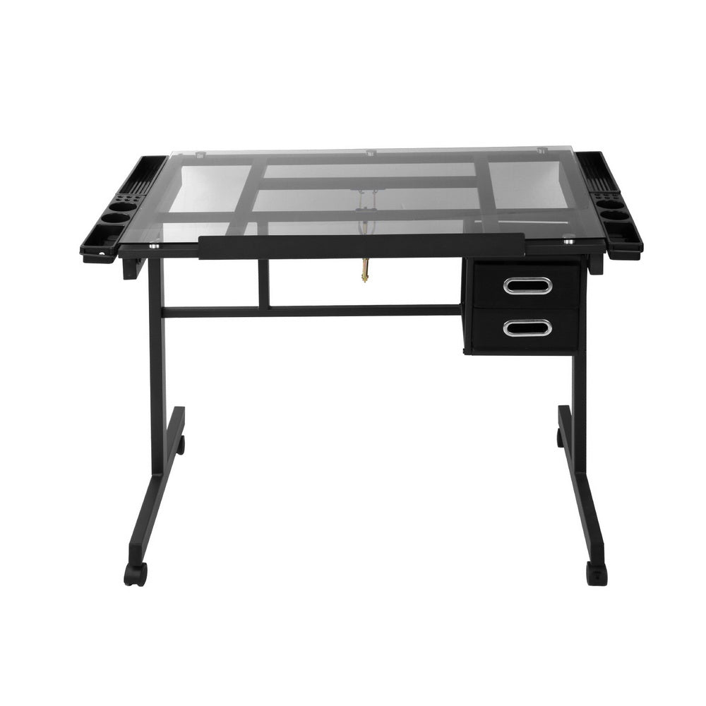 Artiss Drawing Desk Drafting Table Black 3