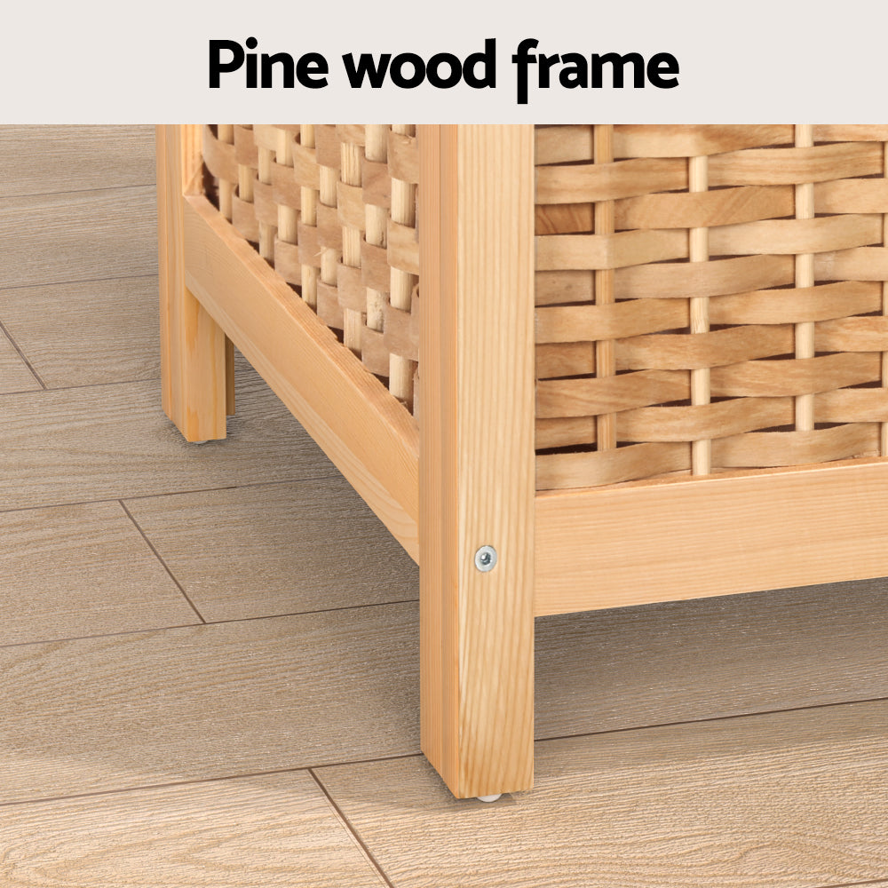 Artiss Laundry Hamper Bathroom Storage Cabinet Wooden Organiser Bag Clothes 6