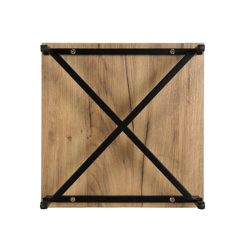 Artiss Bedside Table Drawers Side Table Shelf Storage Nightstand Rust Oak KRAVU 3