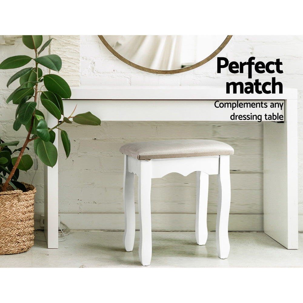 Artiss Dressing Table Stool Velvet Grey 4