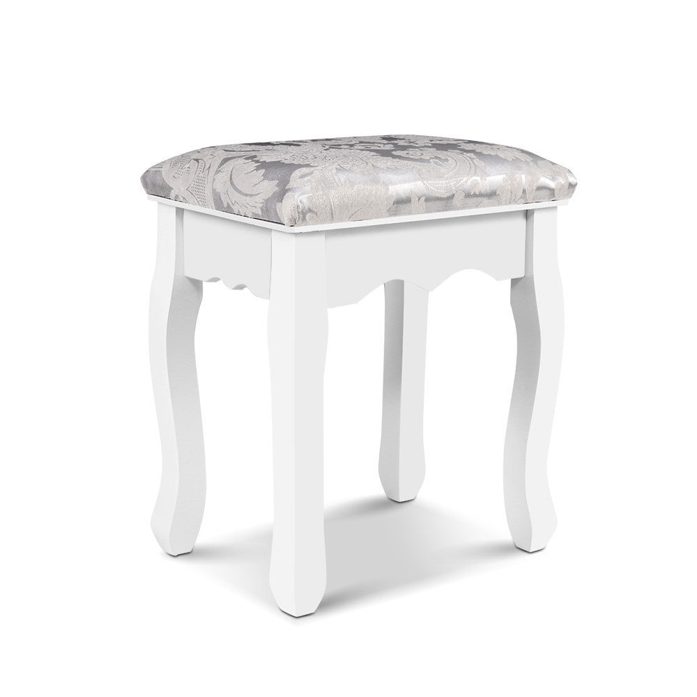Artiss Dressing Table Stool Velvet White 7