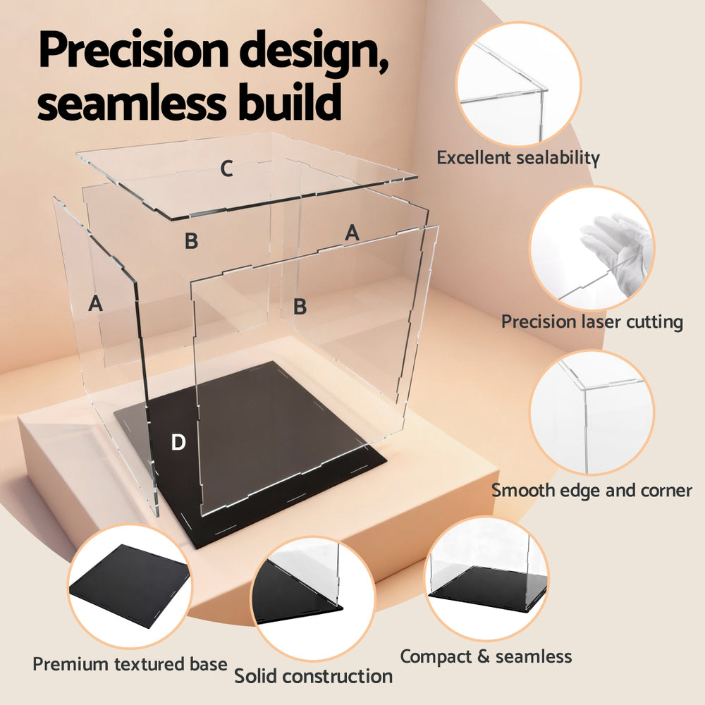 Artiss Clear Acrylic Display Case Dustproof Protection Box For Car Toys 30CM 6