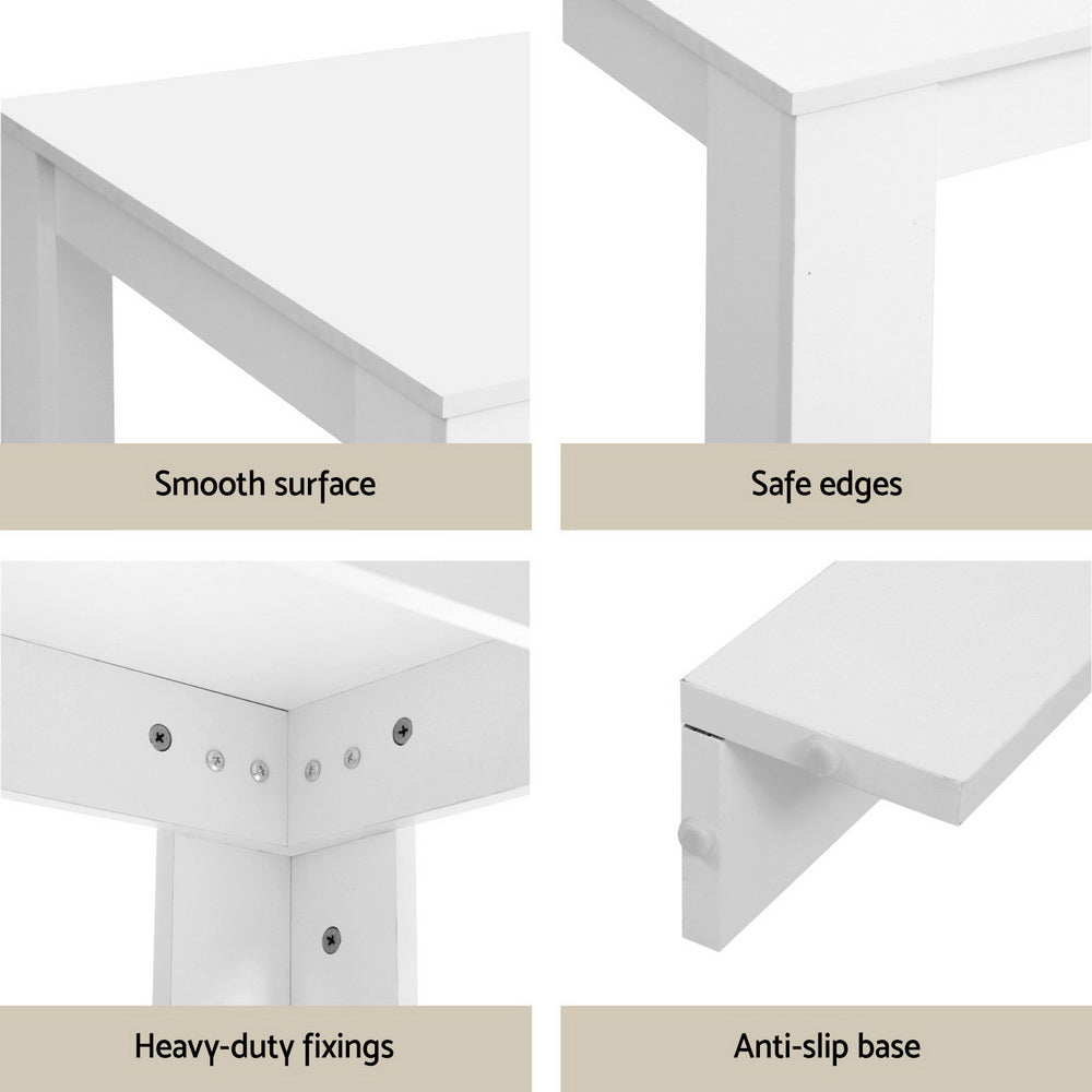 1 Artiss Dining Table and 4 Chairs Set Rectangle White 5