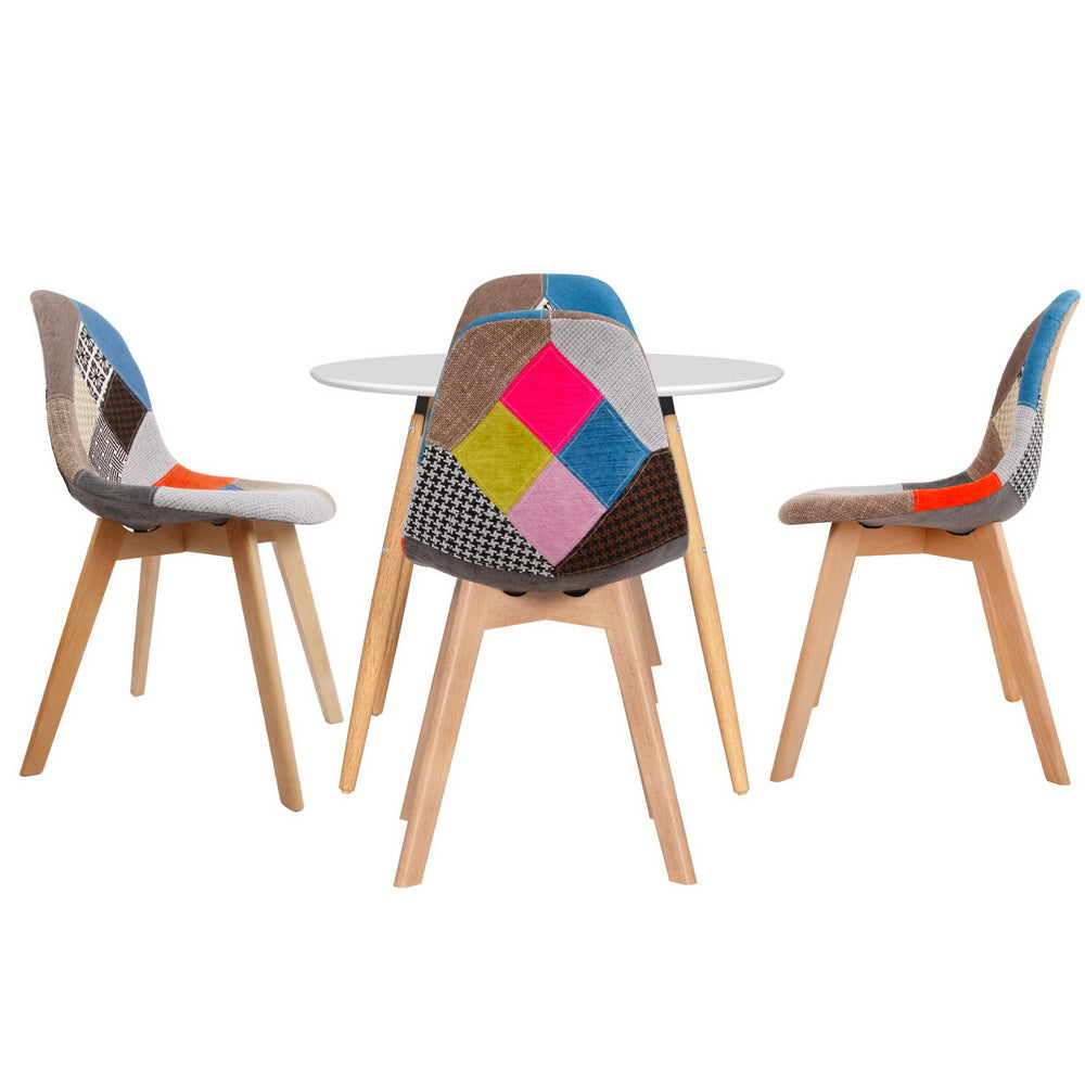 1 Artiss Dining Table and 4 Chairs Set DSW White 3