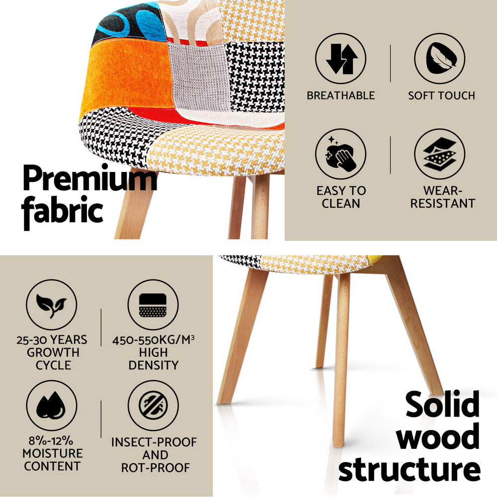 1 Artiss Dining Table and 2 Chairs Set DSW 90cm 6