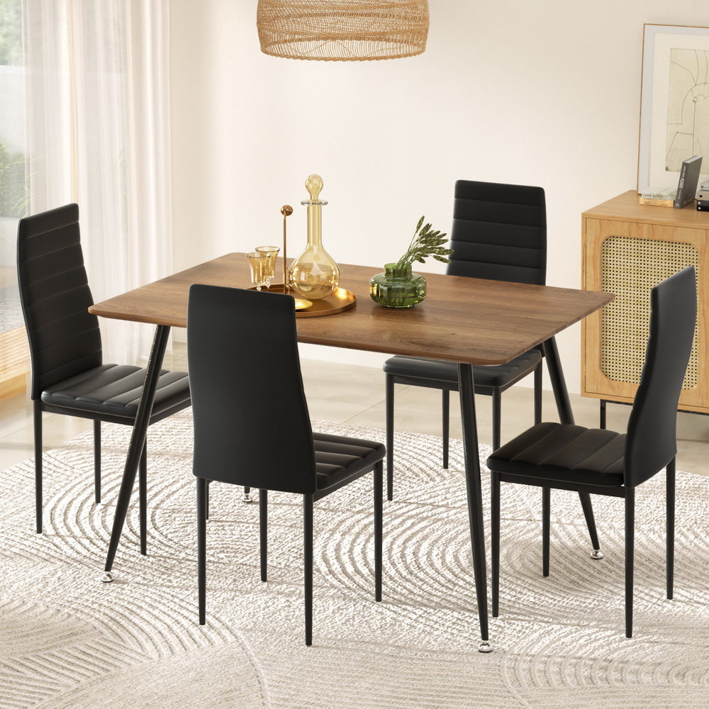 1 Artiss Dining Table and 4 Chairs Set Rectangle Metal 7