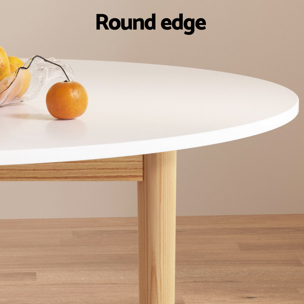 1 Artiss Dining Table and 4 Chairs Set White Grey 4