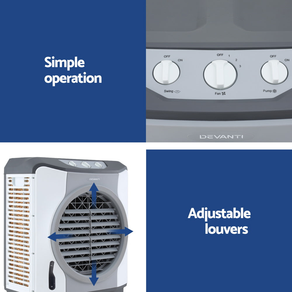 Devanti Evaporative Air Cooler Conditioner Commercial 45L 5