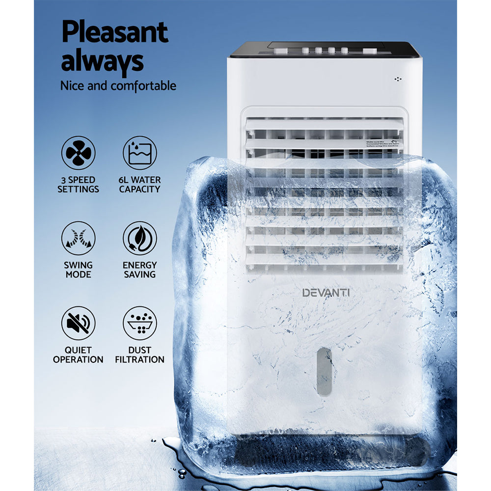 Devanti Evaporative Air Cooler Conditioner 6L 4