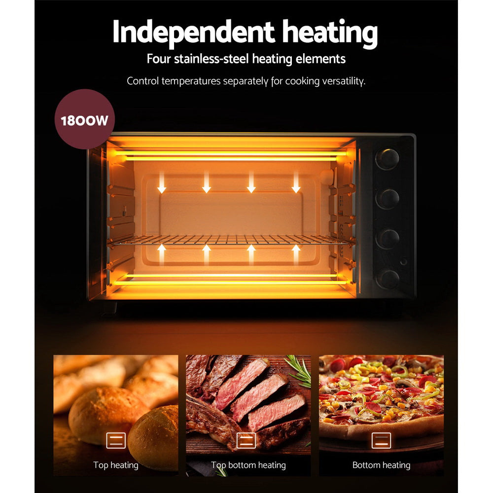 Devanti 45L Convection Oven Electric Fryer Ovens 1800W 5