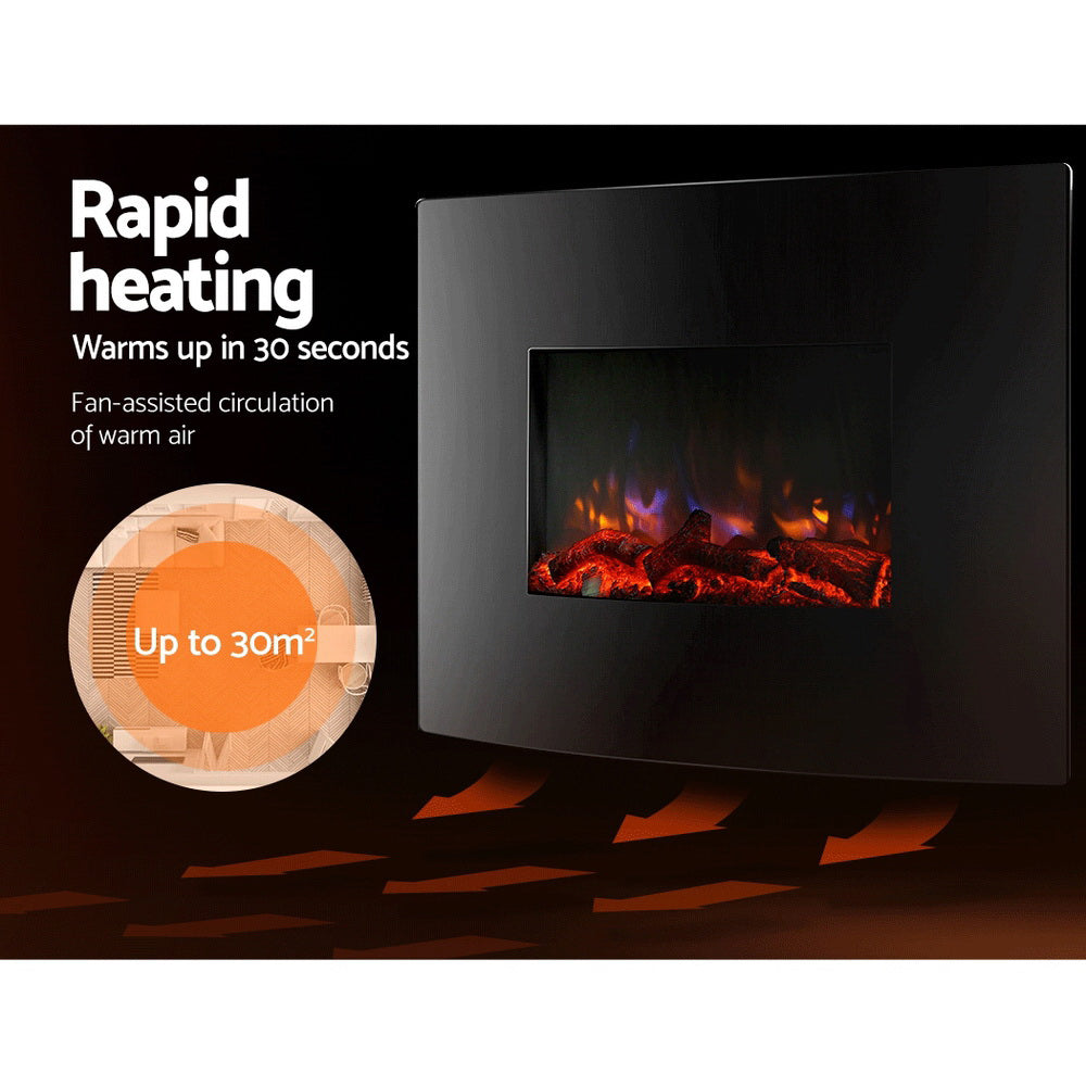 Devanti Electric Fireplace Fire Heater 2000W 3