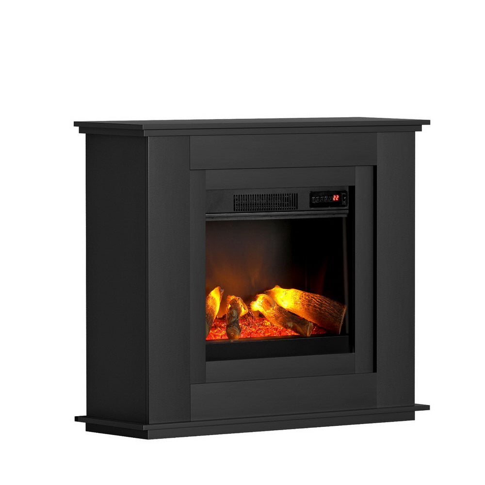 Devanti Electric Fireplace Fire Heater 2000W Black 3