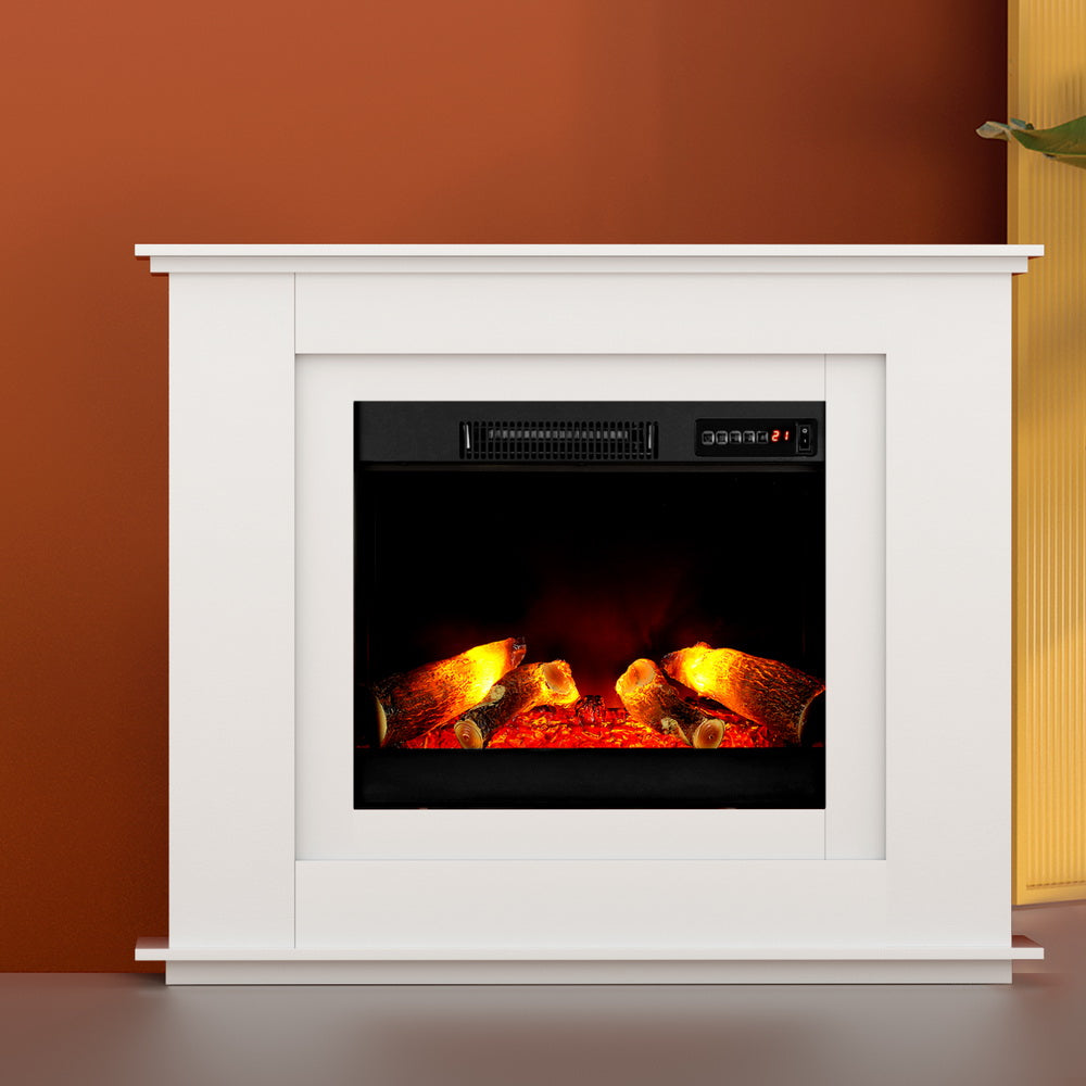 Devanti Electric Fireplace Fire Heater 2000W White 7