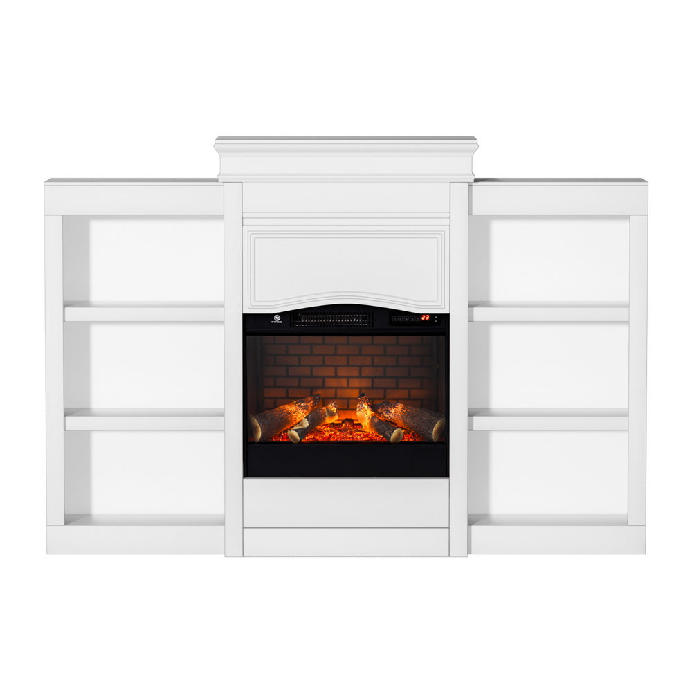 Devanti 2000W Electric Fireplace Fire Heater White 3