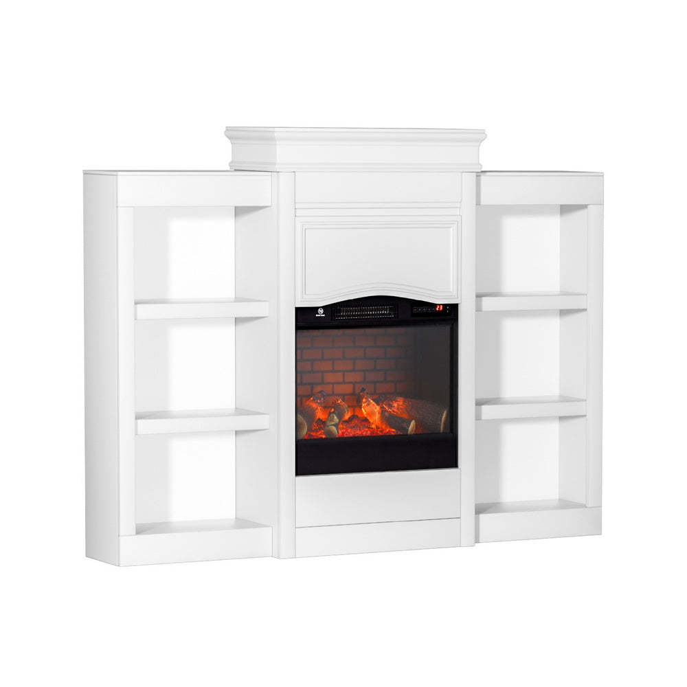 Devanti 2000W Electric Fireplace Fire Heater White 4