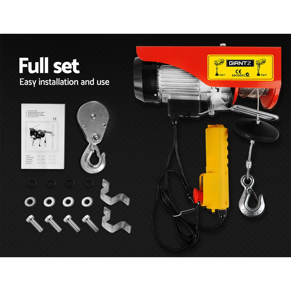 Giantz Electric Hoist Winch 400/800KG Cable 20M Rope Tool Remote Chain Lifting 6