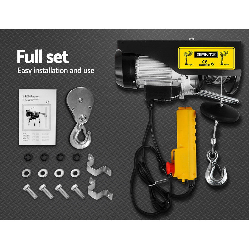 Giantz Electric Hoist Winch 400/800KG Cable 18M Rope Tool Remote Chain Lifting 6