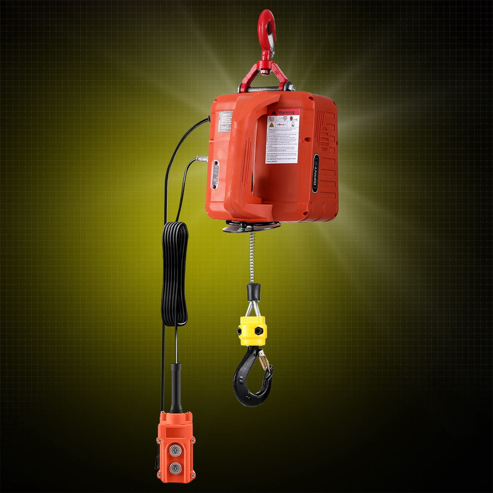 Giantz Electric Hoist Winch 500KG Wired/Wireless Remote Control 7