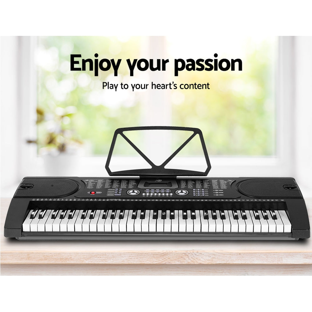 Alpha 61 Keys Electronic Piano Keyboard Digital Electric w/ Stand Stool Black 4