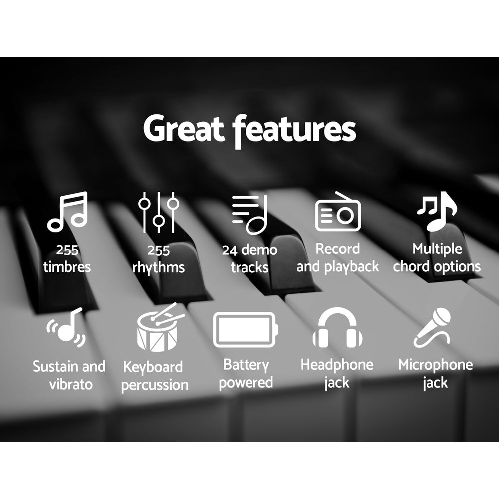 Alpha 61 Keys Electronic Piano Keyboard Digital Electric w/ Stand Beginner Silver 4