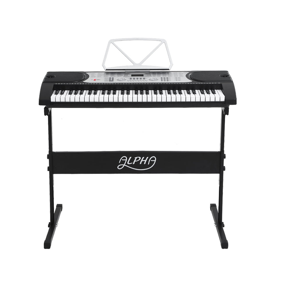 Alpha 61 Keys Electronic Piano Keyboard Digital Electric w/ Stand Stool Silver 3