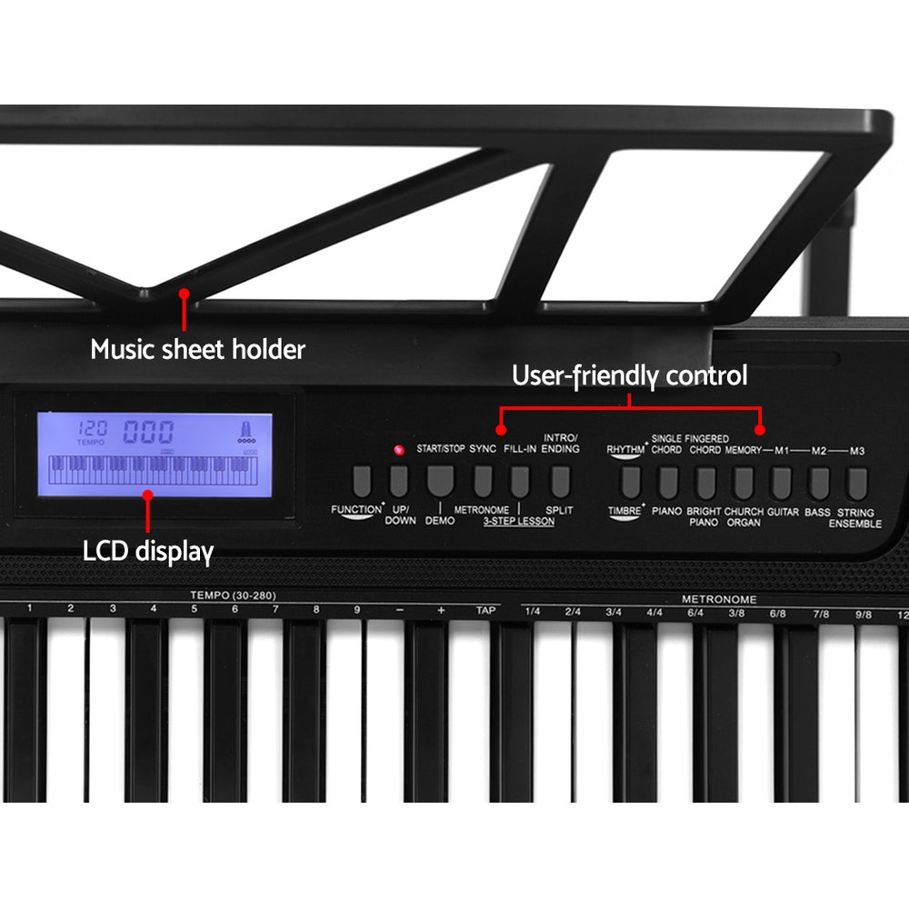 Alpha 61 Keys Electronic Piano Keyboard Digital Electric w/ Stand Stool Touch 4