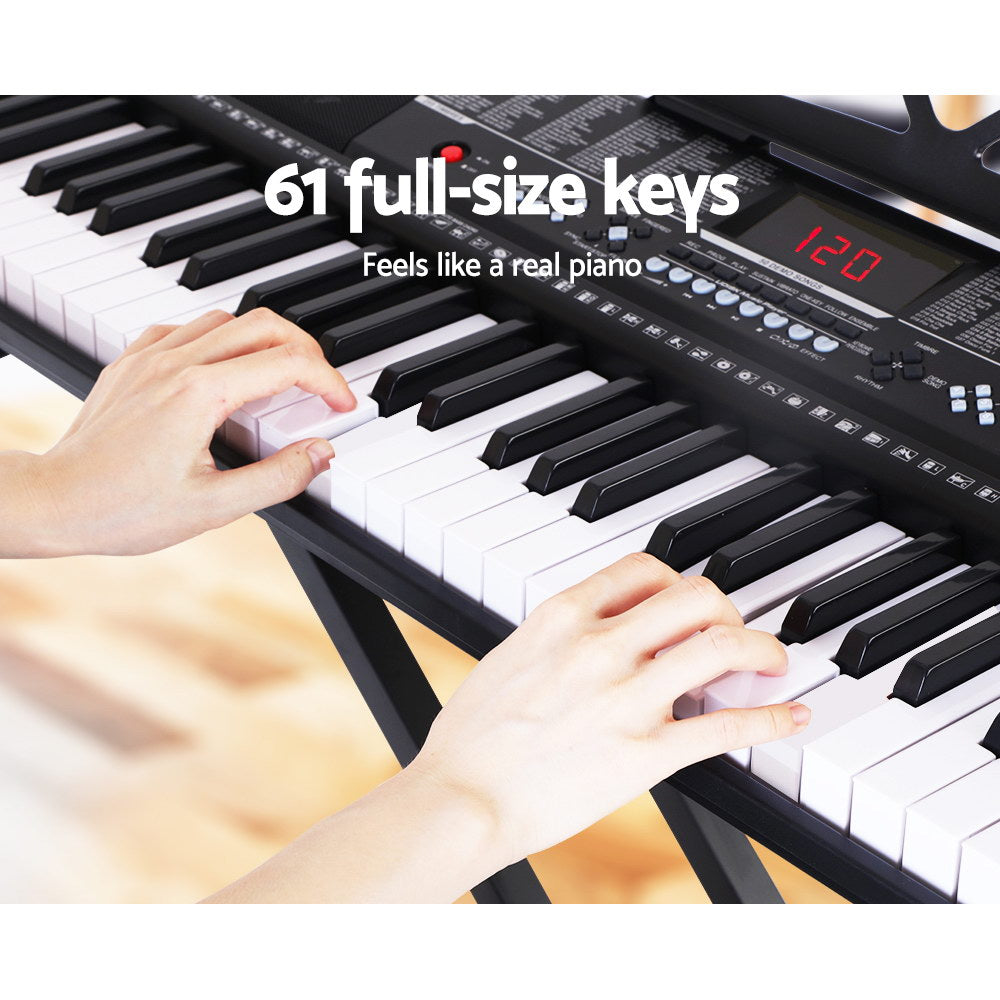 Alpha 61 Keys Electronic Piano Keyboard Digital Electric w/ Stand Sound Speaker 4
