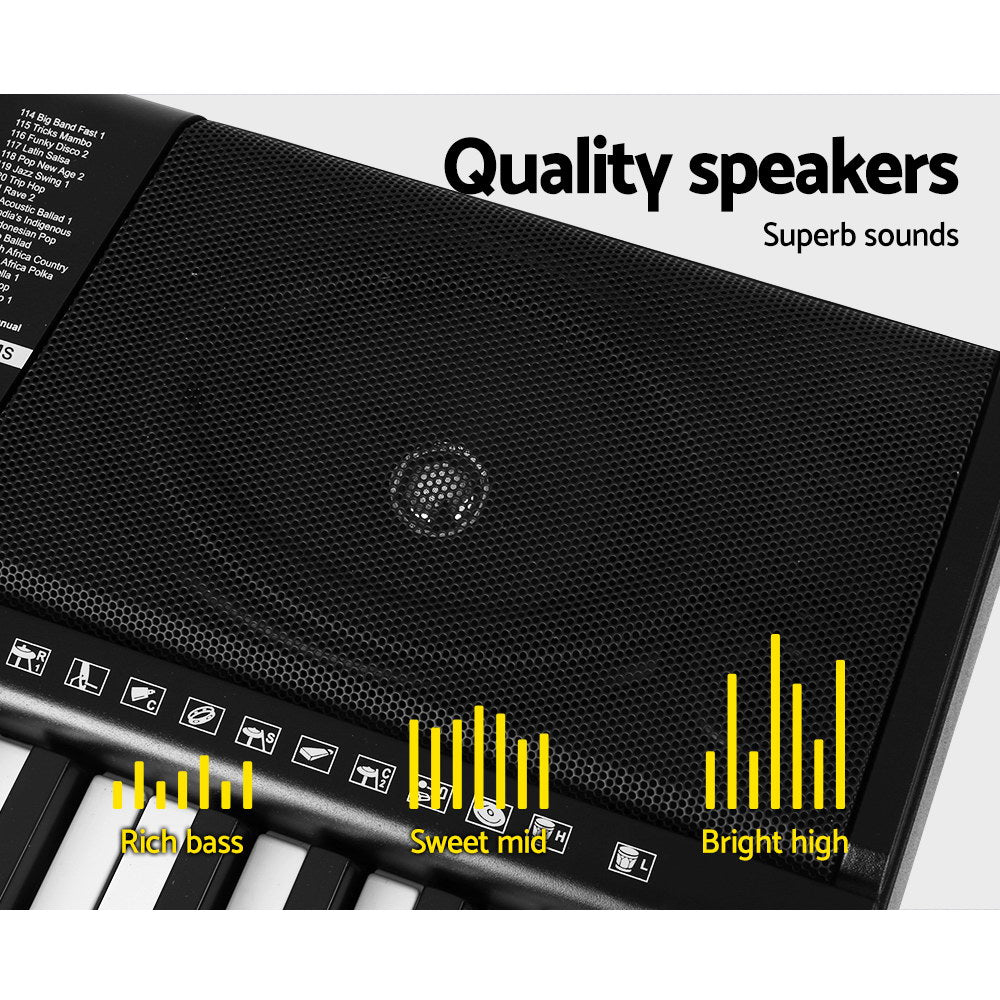 Alpha 61 Keys Electronic Piano Keyboard Digital Electric w/ Stand Sound Speaker 7