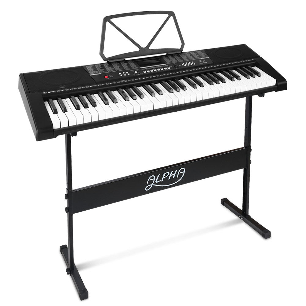 Alpha 61 Keys Electronic Piano Keyboard Digital Electric w/ Stand Sound Speaker 8