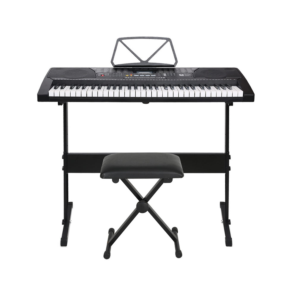 Alpha 61 Keys Electronic Piano Keyboard Digital Electric w/ Stand Stool Lighted 3
