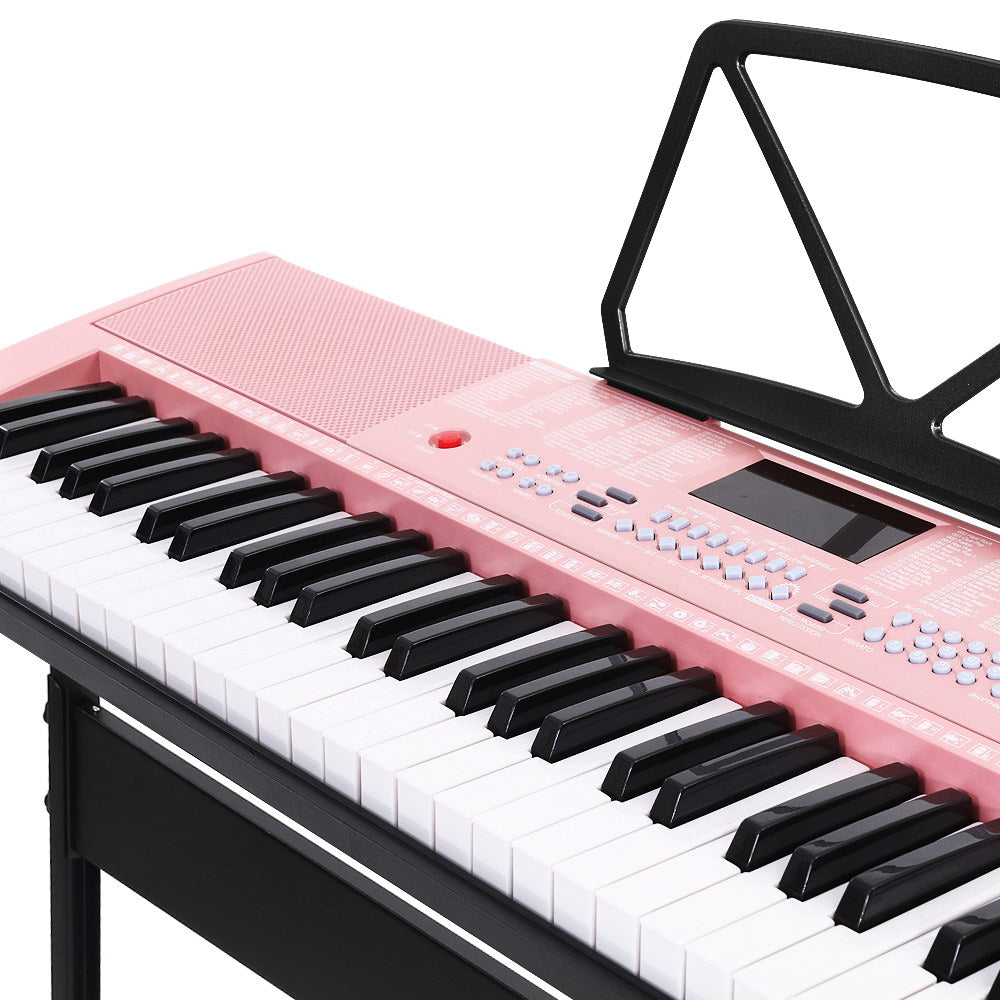 Alpha 61 Keys Electronic Piano Keyboard Digital Electric w/ Stand Lighted Pink 3