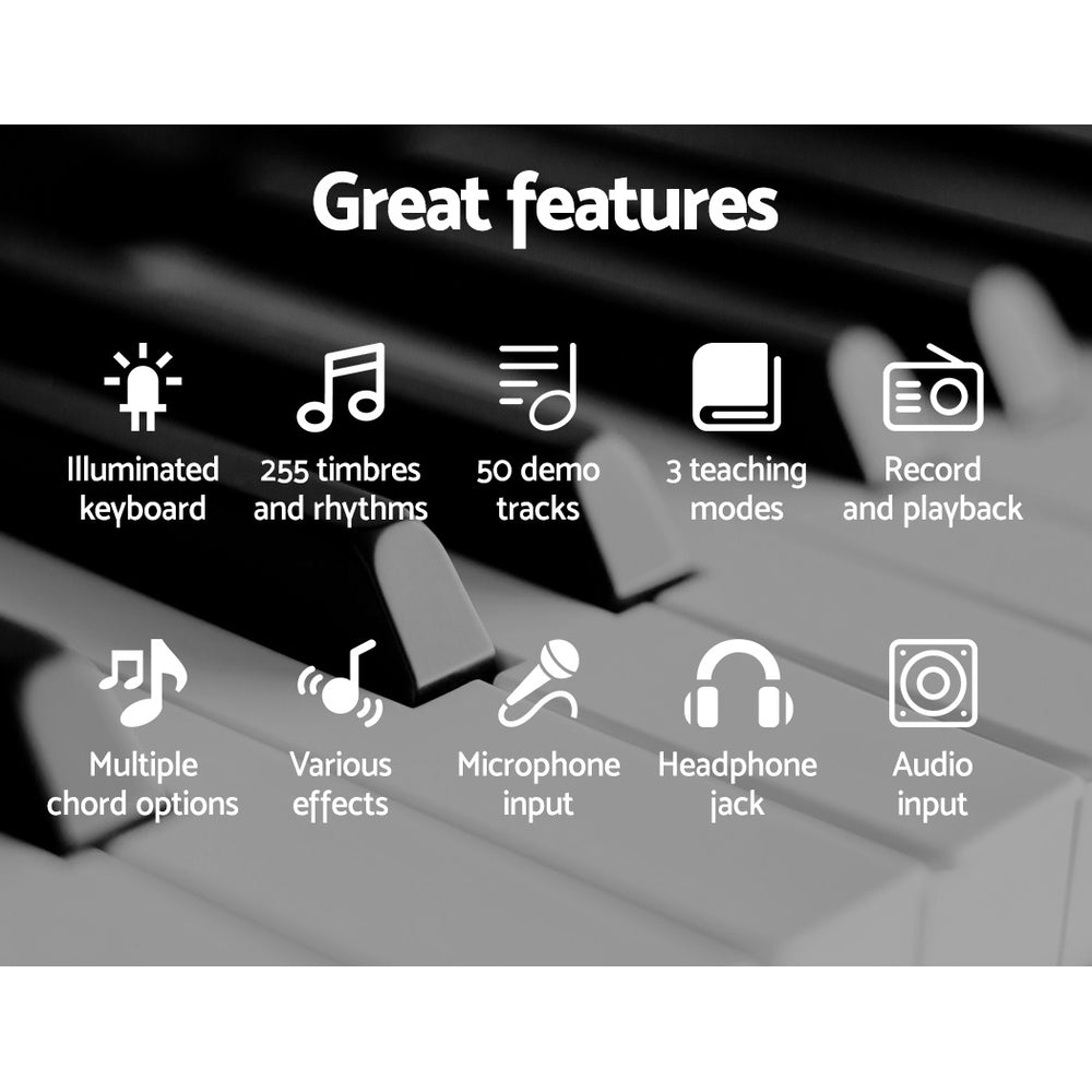 Alpha 61 Keys Electronic Piano Keyboard Digital Electric w/ Stand Lighted Pink 5
