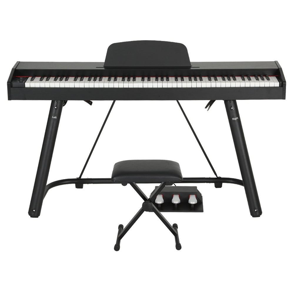 Alpha 88 Keys Electronic Piano Keyboard Digital Electric w/ Stand Stool Weighted 3
