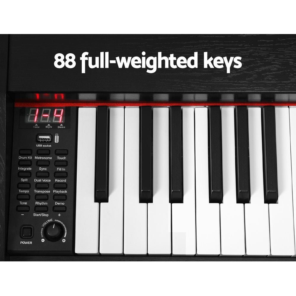 Alpha 88 Keys Electronic Piano Keyboard Digital Electric w/ Stand Stool Weighted 4